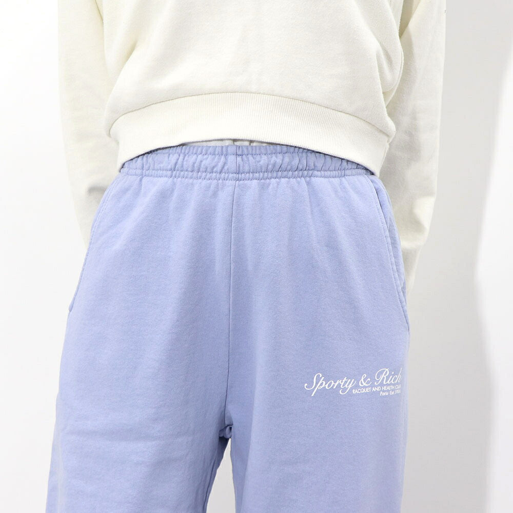 Sporty＆Rich スウェットパンツ 裏起毛 ロゴプリント