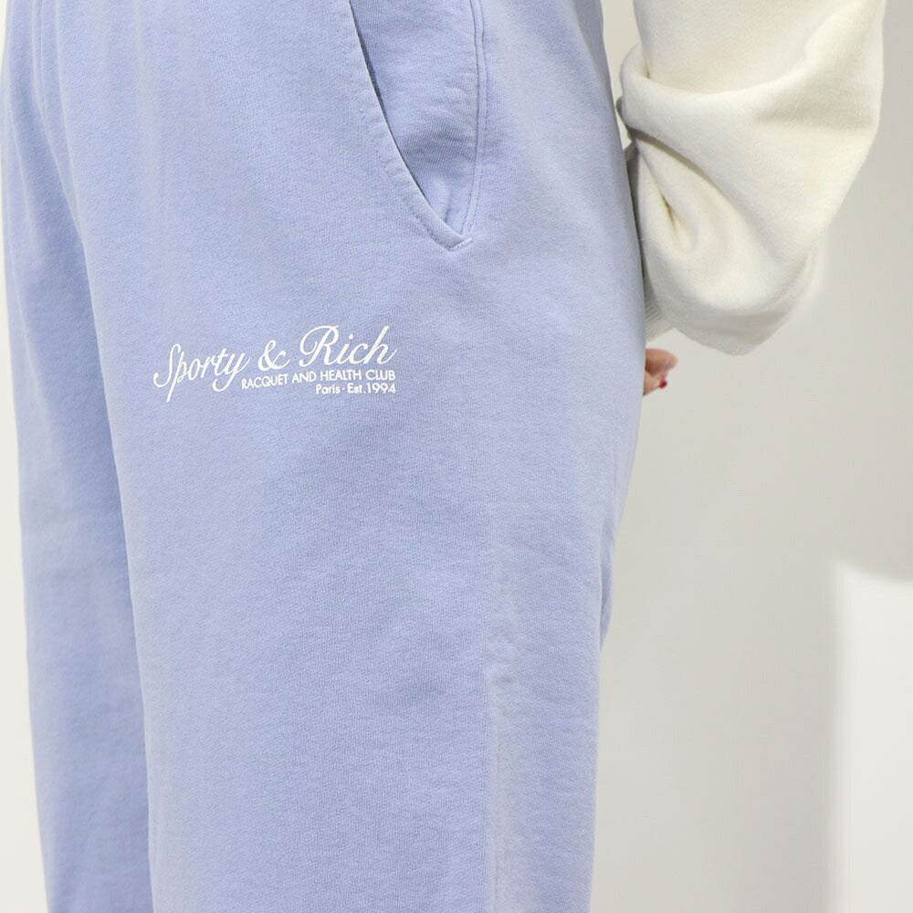 Sporty＆Rich スウェットパンツ 裏起毛 ロゴプリント