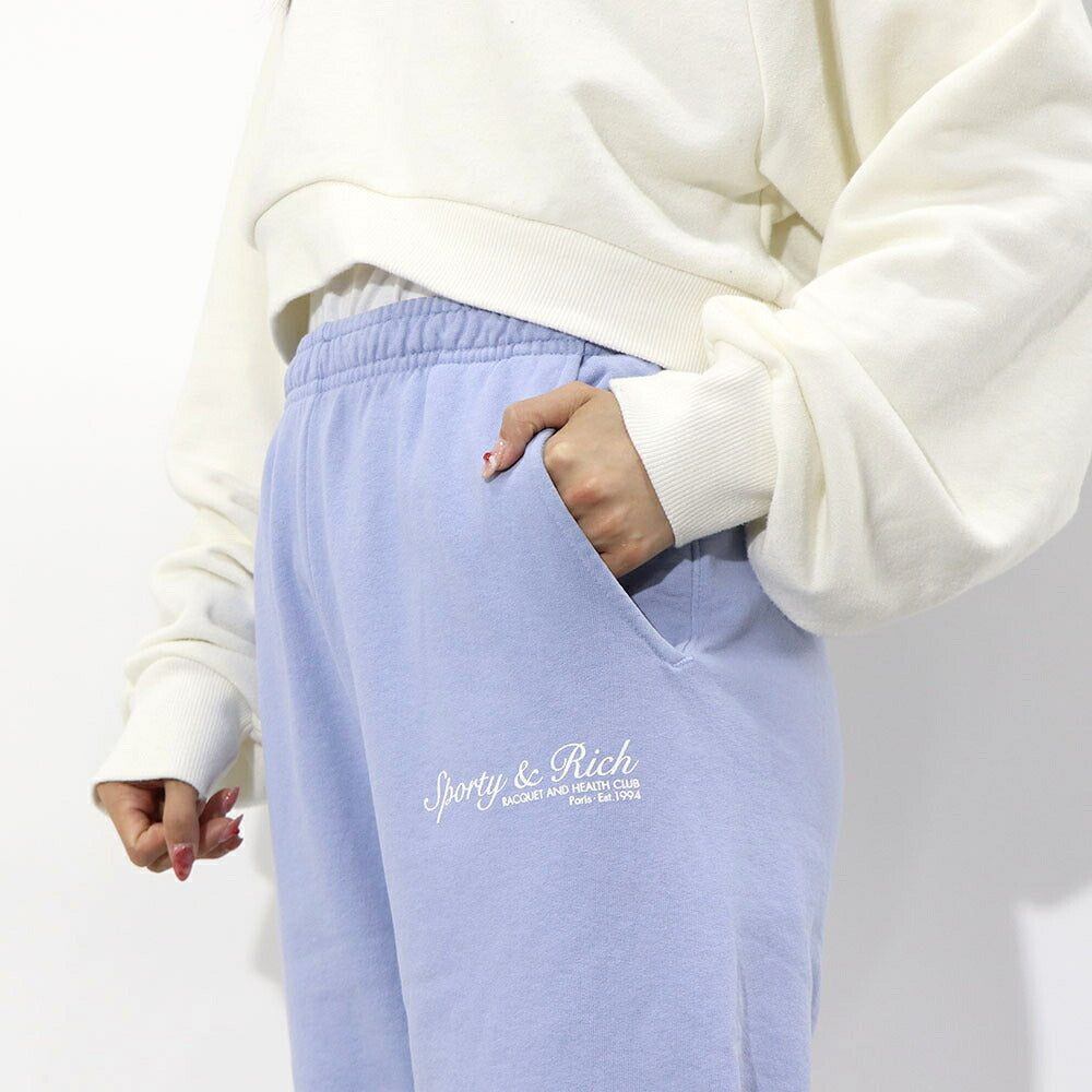 Sporty＆Rich スウェットパンツ 裏起毛 ロゴプリント