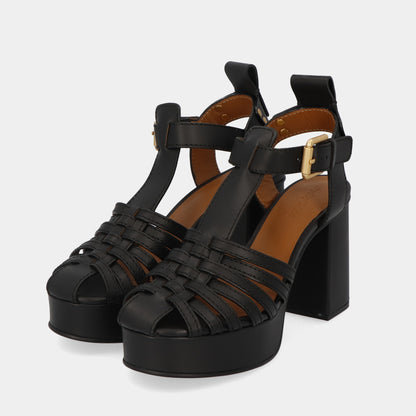 シーバイクロエ SB39093A サンダル ハイヒール ブラック