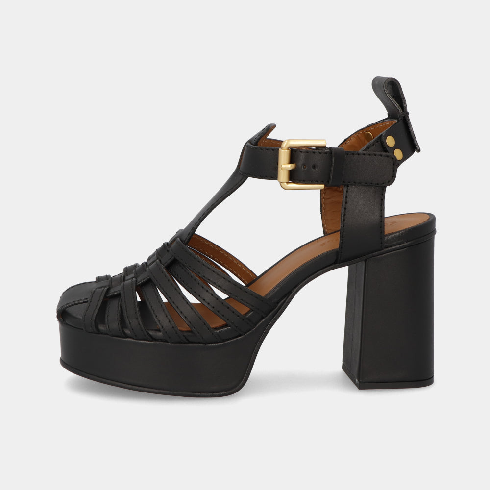 シーバイクロエ SB39093A サンダル ハイヒール ブラック