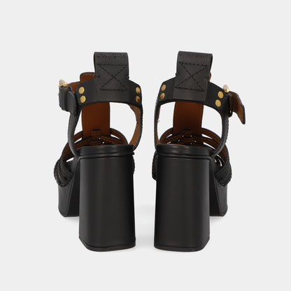 シーバイクロエ SB39093A サンダル ハイヒール ブラック