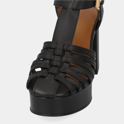 シーバイクロエ SB39093A サンダル ハイヒール ブラック