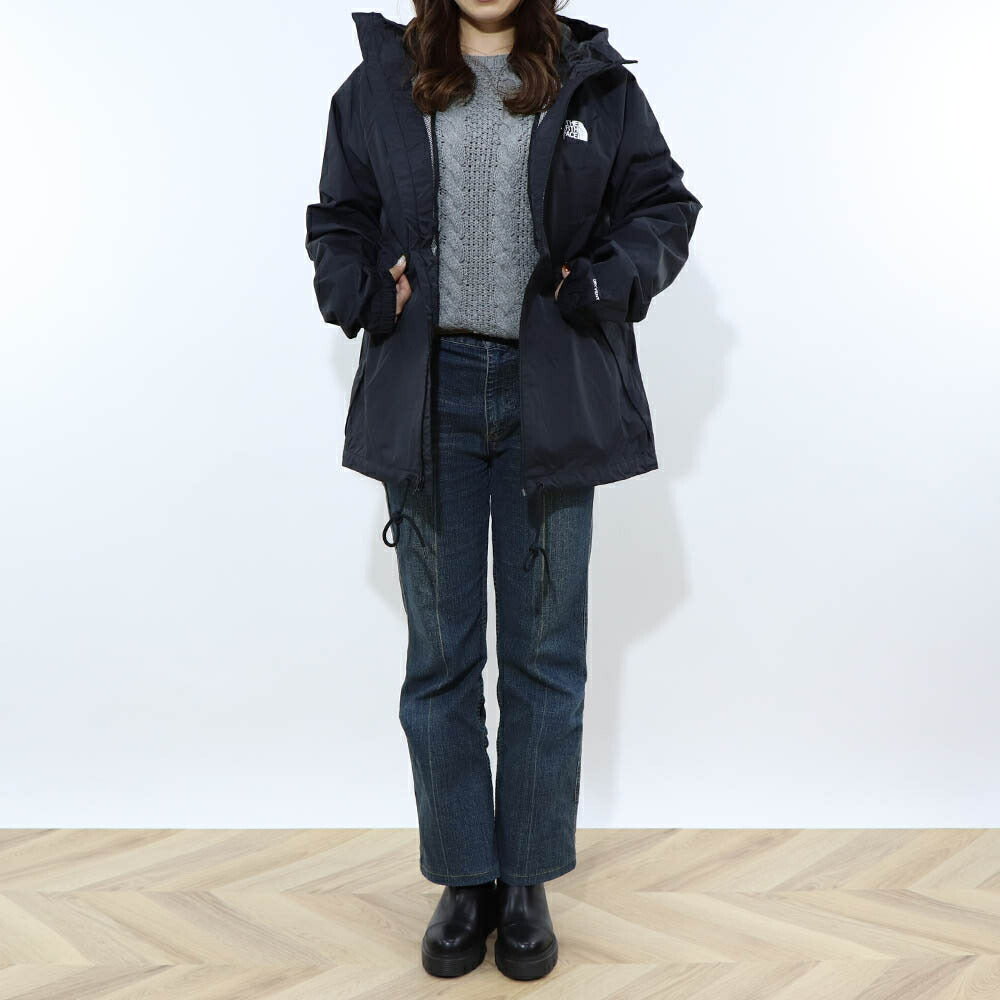 THE NORTH FACE  ANTORA RAIN HOODIE ブラック ナイロンジャケット ロゴ NF0A7QF3JK3