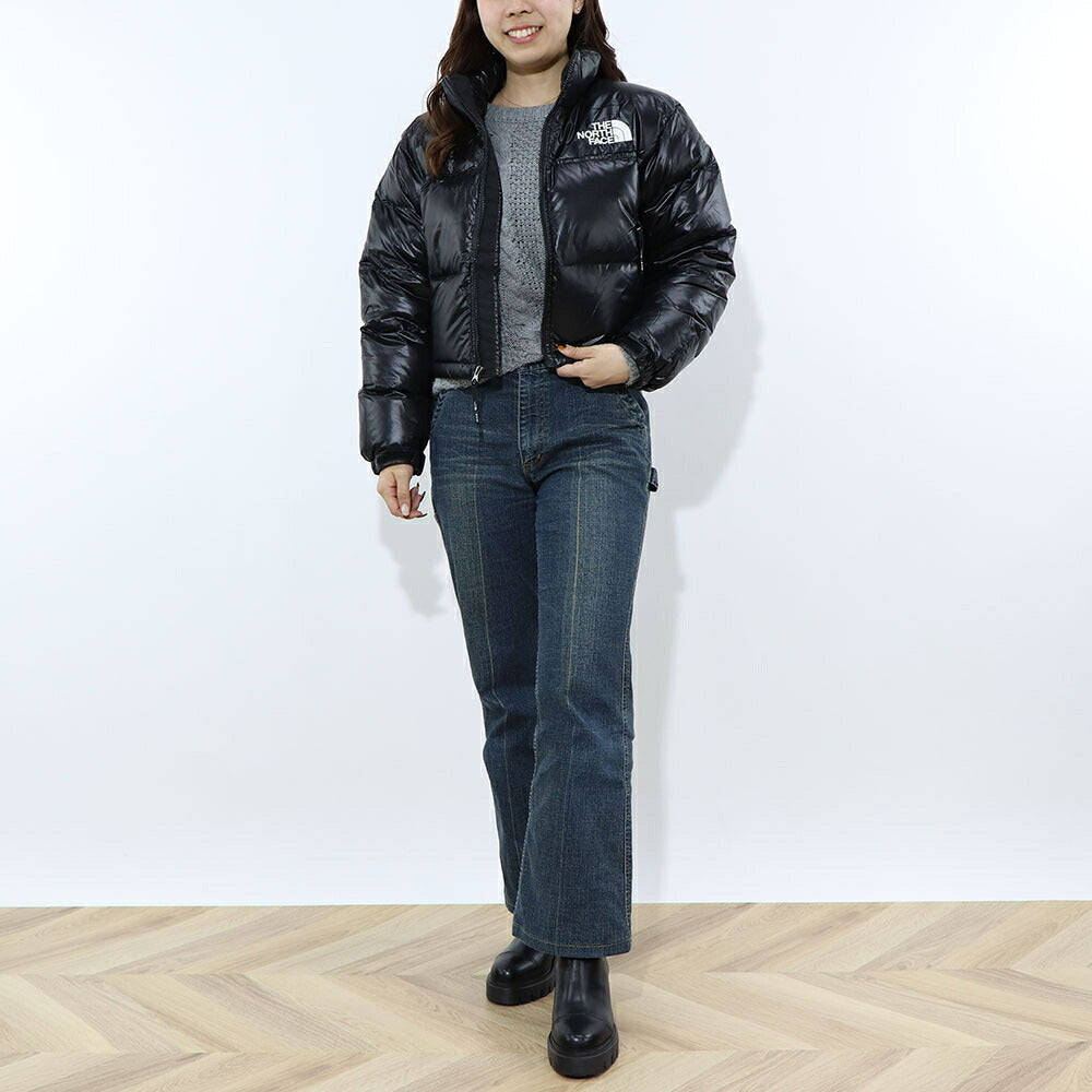 THE NORTH FACE ダウンウェア NUPTSE SHORT JACKET ブラック ヌプシ ショート丈 ロゴ ショート丈 NJ1DQ86A