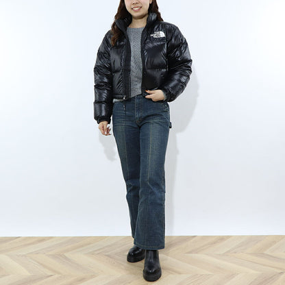 THE NORTH FACE ダウンウェア NUPTSE SHORT JACKET ブラック ヌプシ ショート丈 ロゴ ショート丈 NJ1DQ86A