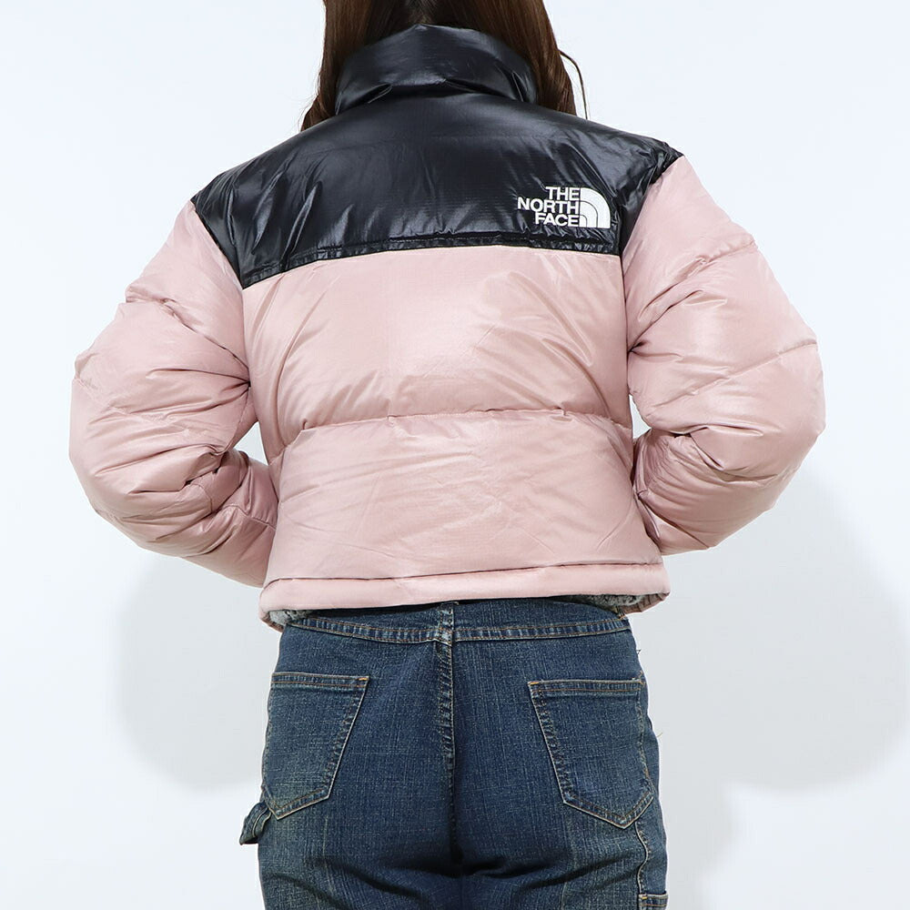 THE NORTH FACE ダウンウェア NUPTSE SHORT JACKET ピンク ヌプシ ショート丈 ロゴ ショート丈 NJ1DQ86B