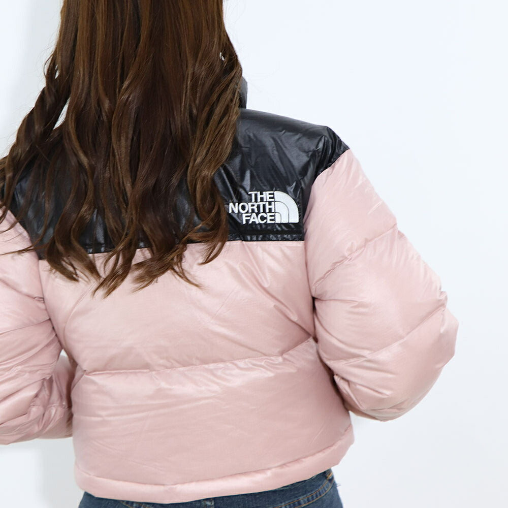 THE NORTH FACE ダウンウェア NUPTSE SHORT JACKET ピンク ヌプシ ショート丈 ロゴ ショート丈 NJ1DQ86B