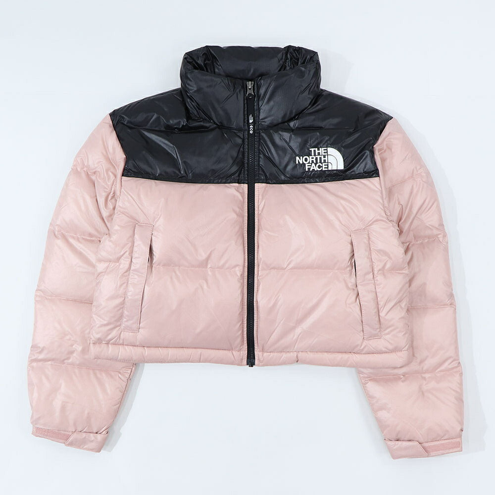 THE NORTH FACE ダウンウェア NUPTSE SHORT JACKET ピンク ヌプシ ショート丈 ロゴ ショート丈 NJ1DQ86B