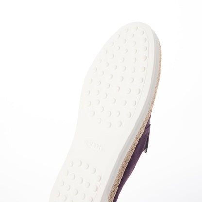 トッズ TOD'S シューズ エスパドリーユ レディース GOMMA RAFIA TV PANTOFOLA PELLE HG0 GIGLIO CH パープル スエード スウェード スリッポンシューズ フラットシューズ ロゴ シンプル XXW0TV0J97ZHG0L206