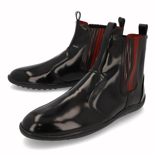 トッズ TOD'S シューズ ブーツ メンズ TRONCH.ELASTICO GOMMA 08A 5YX ブラック×レッド パテントレザー サイドゴアブーツ フェラーリ ロゴ XRM08A0BT305YX 058V