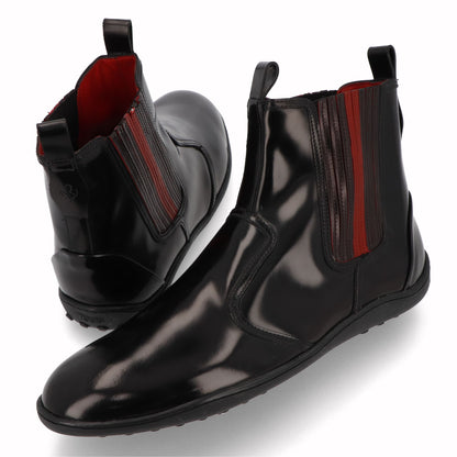 トッズ TOD'S シューズ ブーツ メンズ TRONCH.ELASTICO GOMMA 08A 5YX ブラック×レッド パテントレザー サイドゴアブーツ フェラーリ ロゴ XRM08A0BT305YX 058V