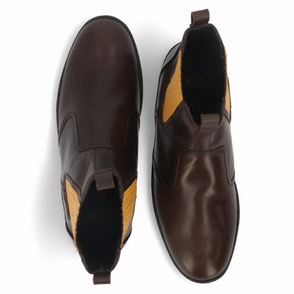 トッズ TOD'S シューズ ブーツ メンズ TRONCH.ELASTICO GOMMA 08A V2J SOLE CALDO TESTA ダークブラウン×イエロー レザー サイドゴアブーツ フェラーリ ロゴ XRM08A0BT30V2J 1298