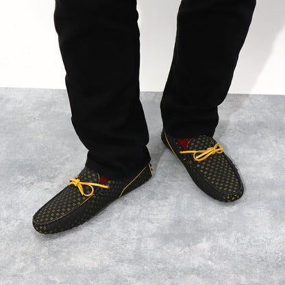 トッズ TOD'S ドライビングシューズ メンズ シューズ GOMMINO NUOVO LACC.FIBRA TRIO NQO ブラック×イエロー 合成繊維 ゴンミーニ ドライビングシューズ モカシン フェラーリ ロゴ XRM0EO0CQ90NQO01XC