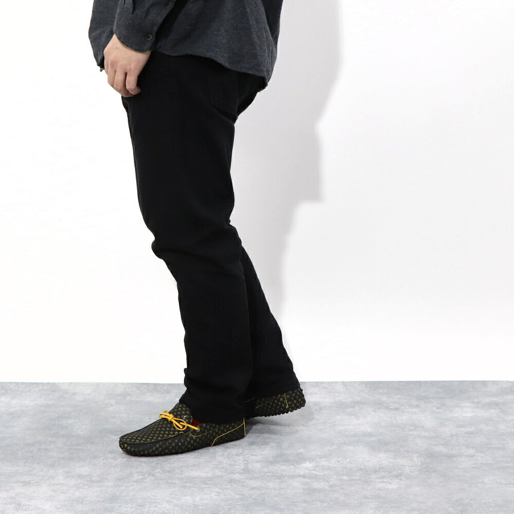 トッズ TOD'S ドライビングシューズ メンズ シューズ GOMMINO NUOVO LACC.FIBRA TRIO NQO ブラック×イエロー 合成繊維 ゴンミーニ ドライビングシューズ モカシン フェラーリ ロゴ XRM0EO0CQ90NQO01XC