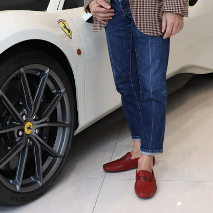 トッズ TODS ドライビングシューズ メンズ シューズ レザーシューズ ローファー モカシン ゴンミーニ レッド レザー 本革 フェラーリ XRM0EO0CT90BR0R007