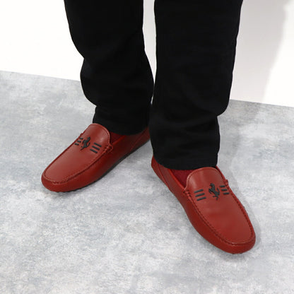 トッズ TODS ドライビングシューズ メンズ シューズ レザーシューズ ローファー モカシン ゴンミーニ レッド レザー 本革 フェラーリ XRM0EO0CT90BR0R007