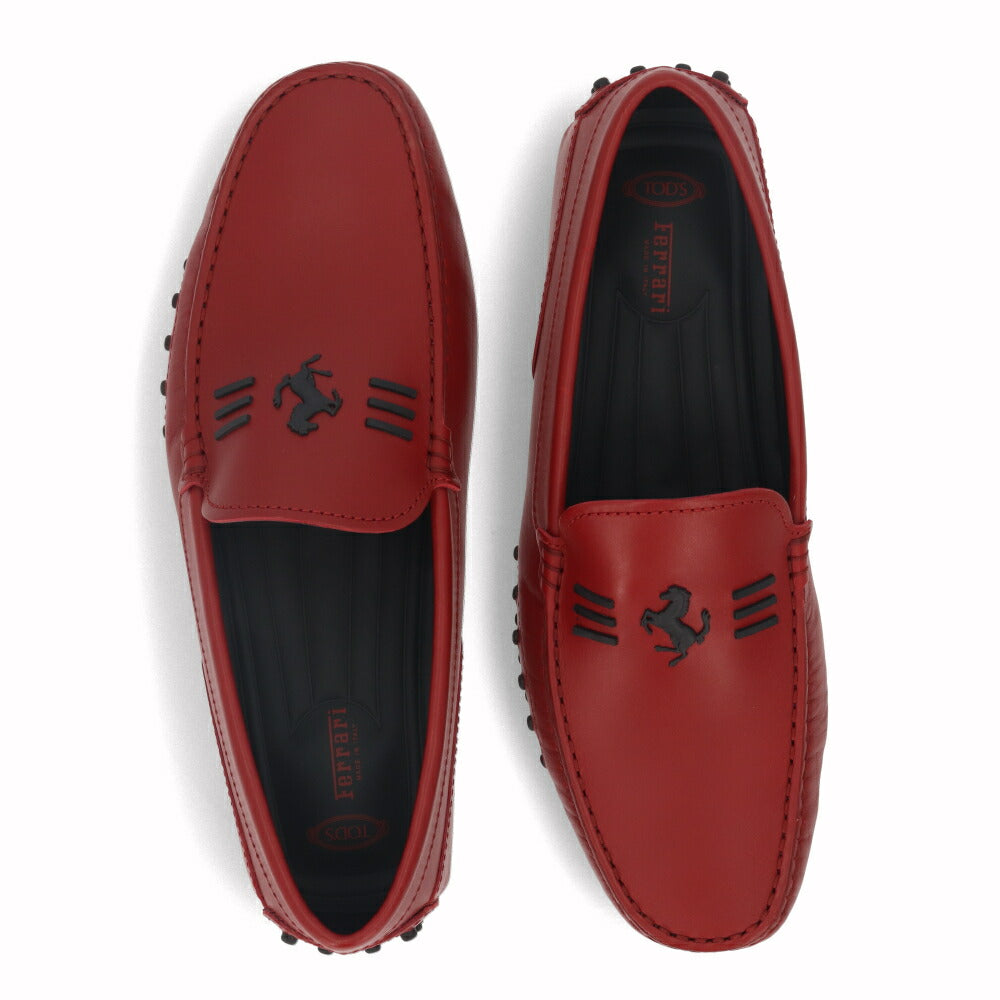 トッズ TODS ドライビングシューズ メンズ シューズ レザーシューズ ローファー モカシン ゴンミーニ レッド レザー 本革 フェラーリ XRM0EO0CT90BR0R007