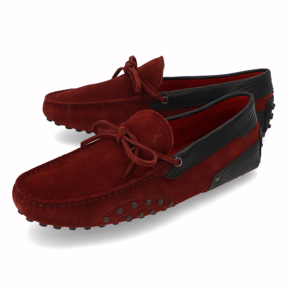 トッズ TOD'S シューズ レザーシューズ メンズ ボルドー スエード ゴンミーニ ドライビングシューズ モカシン フェラーリ ロゴ