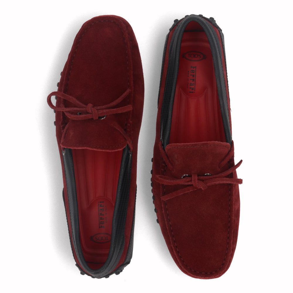 トッズ TOD'S シューズ レザーシューズ メンズ ボルドー スエード ゴンミーニ ドライビングシューズ モカシン フェラーリ ロゴ