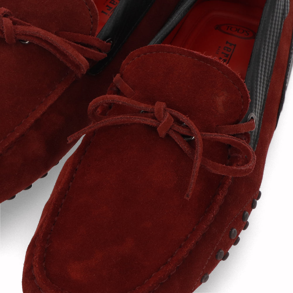 トッズ TOD'S シューズ レザーシューズ メンズ ボルドー スエード ゴンミーニ ドライビングシューズ モカシン フェラーリ ロゴ