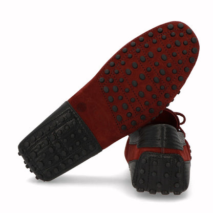トッズ TOD'S ドライビングシューズ メンズ シューズ レザー シューズ ボルドー スエード ゴンミーニ ドライビングシューズ モカシン フェラーリ ロゴ XRM0EO0H6007B7027N