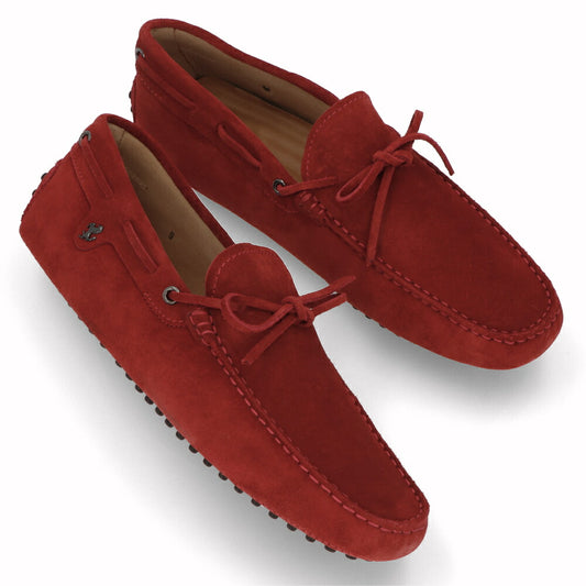 トッズ TOD'S シューズ レザーシューズ メンズ LACCOETTO CAVALLINO RE0 ROSSO ARANC SC レッド スエード ゴンミーニ ドライビングシューズ モカシン フェラーリ ロゴ ツートンカラー リボン XRM0GW08531RE0R007