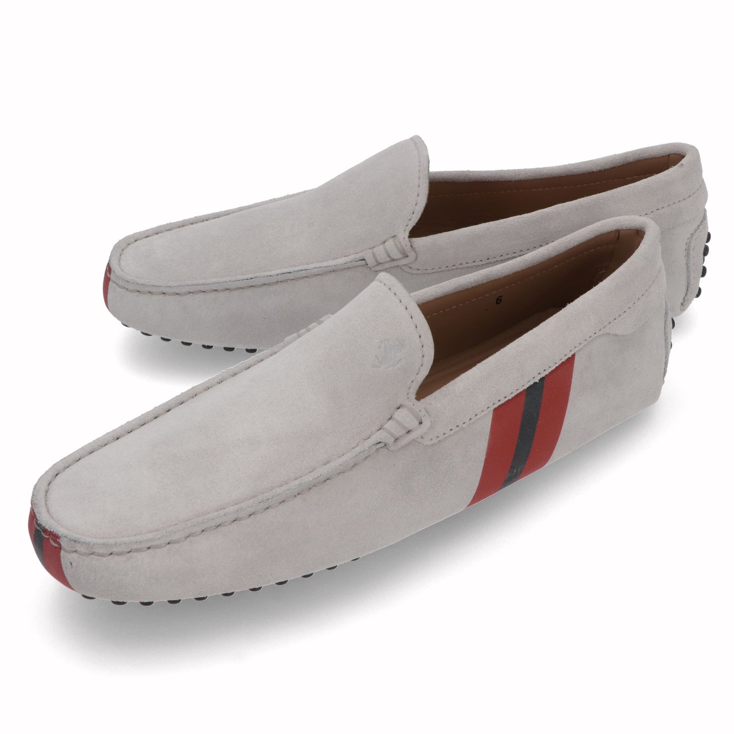 トッズ TODS シューズ レザーシューズ メンズ ライトグレー スエード ゴンミーニ ドライビングシューズ モカシン フェラーリ ロゴ