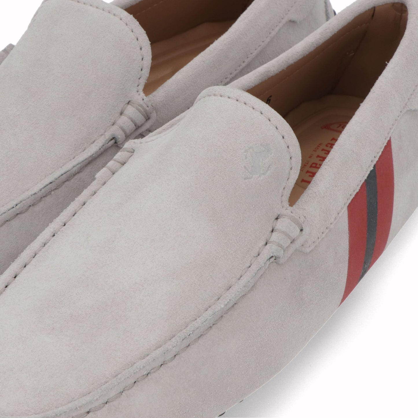 トッズ TODS シューズ レザーシューズ メンズ ライトグレー スエード ゴンミーニ ドライビングシューズ モカシン フェラーリ ロゴ