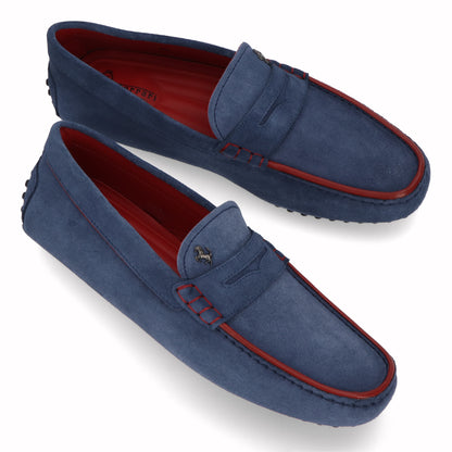 トッズ TODS シューズ レザーシューズ メンズ ブルー スエード ゴンミーニ ドライビングシューズ モカシン フェラーリ ロゴ