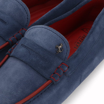トッズ TODS シューズ レザーシューズ メンズ ブルー スエード ゴンミーニ ドライビングシューズ モカシン フェラーリ ロゴ