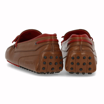 トッズ TOD'S シューズ レザーシューズ メンズ NEW GOMMINI 122 LACCETTO LOGO V2J ブラウン×レッド レザー ゴンミーニ ドライビングシューズ モカシン フェラーリ ロゴ リボン XRM0GW0K500V2J058Z