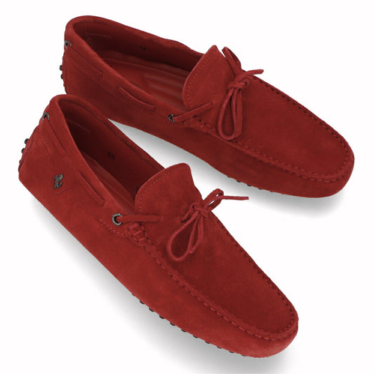 トッズ TOD'S シューズ レザーシューズ メンズ NEW GOMMINI 122 LACCETTO SERIGR.15 RE0 ROSSO ARANC SC レッド スエード ゴンミーニ ドライビングシューズ モカシン フェラーリ ロゴ リボン XRM0GW0P390RE0 R007