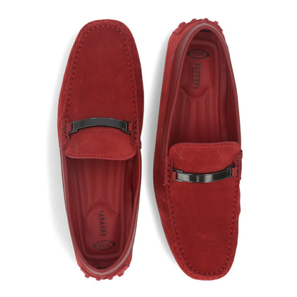 トッズ TOD'S シューズ レザーシューズ メンズ NEW GOMMINI 122 ACCES.CARBONIO SLIM RQ2 ROSSO ARANC SC レッド スエード ゴンミーニ ドライビングシューズ モカシン フェラーリ ロゴ XRM0GW0R340RQ2 R007