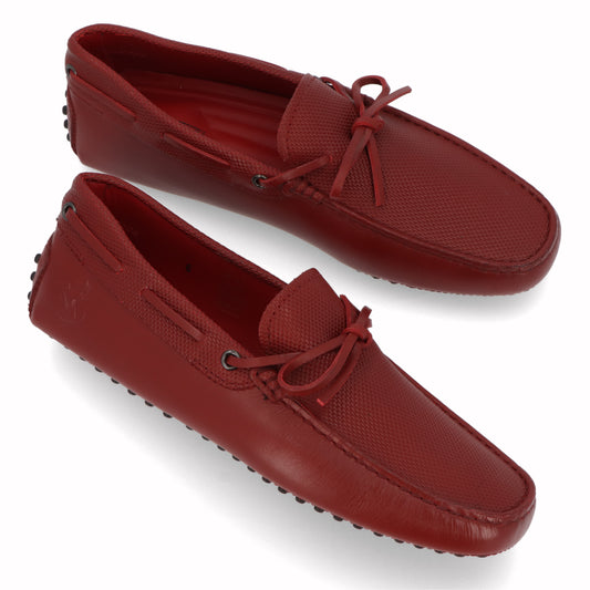 トッズ TODS シューズ レザーシューズ メンズ レッド レザー ゴンミーニ ドライビングシューズ モカシン フェラーリ ロゴ