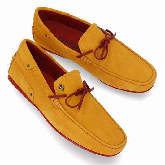 トッズ TOD'S シューズ レザーシューズ メンズ CITY GOMMINO LACCETTO RQ2 イエロー×レッド スエード ゴンミーニ ドライビングシューズ モカシン フェラーリ ロゴ リボン XRM0LR0I800RQ2 0ADI