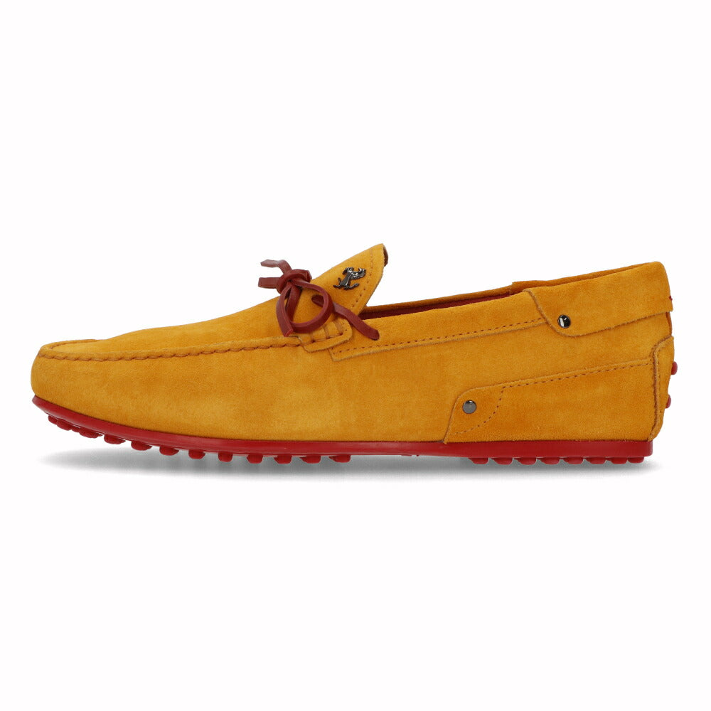 トッズ TOD'S シューズ レザーシューズ メンズ CITY GOMMINO LACCETTO RQ2 イエロー×レッド スエード ゴンミーニ ドライビングシューズ モカシン フェラーリ ロゴ リボン XRM0LR0I800RQ2 0ADI