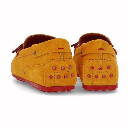 トッズ TOD'S シューズ レザーシューズ メンズ CITY GOMMINO LACCETTO RQ2 イエロー×レッド スエード ゴンミーニ ドライビングシューズ モカシン フェラーリ ロゴ リボン XRM0LR0I800RQ2 0ADI