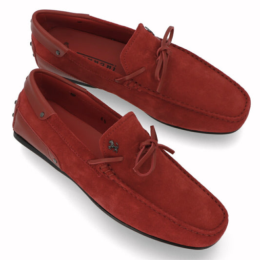 トッズ TOD'S シューズ レザーシューズ メンズ CITY GOMMINO LACCETTO RQ2 ROSSO ARANC SC レッド スエード ゴンミーニ ドライビングシューズ モカシン フェラーリ ロゴ リボン XRM0LR0I800RQ2 R007