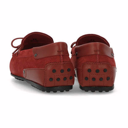 トッズ TOD'S シューズ レザーシューズ メンズ CITY GOMMINO LACCETTO RQ2 ROSSO ARANC SC レッド スエード ゴンミーニ ドライビングシューズ モカシン フェラーリ ロゴ リボン XRM0LR0I800RQ2 R007