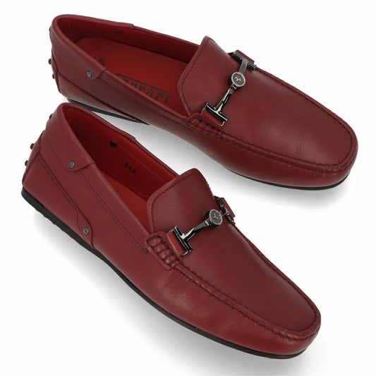 トッズ TOD'S シューズ レザーシューズ メンズ CITY GOMMINO DOPPIA TD90 レッド レザー ゴンミーニ ドライビングシューズ モカシン フェラーリ ロゴ メタルバックル XRM0LR0K750D90 R604