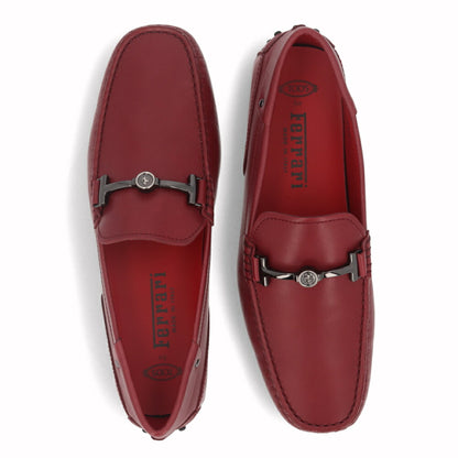 トッズ TOD'S シューズ レザーシューズ メンズ CITY GOMMINO DOPPIA TD90 レッド レザー ゴンミーニ ドライビングシューズ モカシン フェラーリ ロゴ メタルバックル XRM0LR0K750D90 R604