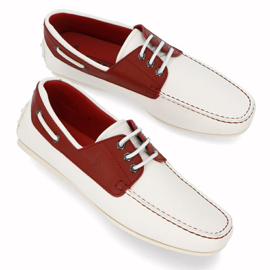トッズ TOD'S シューズ レザーシューズ メンズ CITY GOMMINO TOP SIDER BARCA 8AG BIANCO ROSSO ARA ホワイト×レッド レザー ゴンミーニ ドライビングシューズ モカシン フェラーリ ロゴ リボン XRM0LR0L2708AG 159K