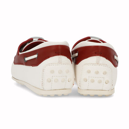 トッズ TOD'S シューズ レザーシューズ メンズ CITY GOMMINO TOP SIDER BARCA 8AG BIANCO ROSSO ARA ホワイト×レッド レザー ゴンミーニ ドライビングシューズ モカシン フェラーリ ロゴ リボン XRM0LR0L2708AG 159K