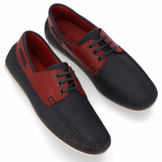 TOD’S ドライビングシューズ ネイビー×レッド ゴンミーニ