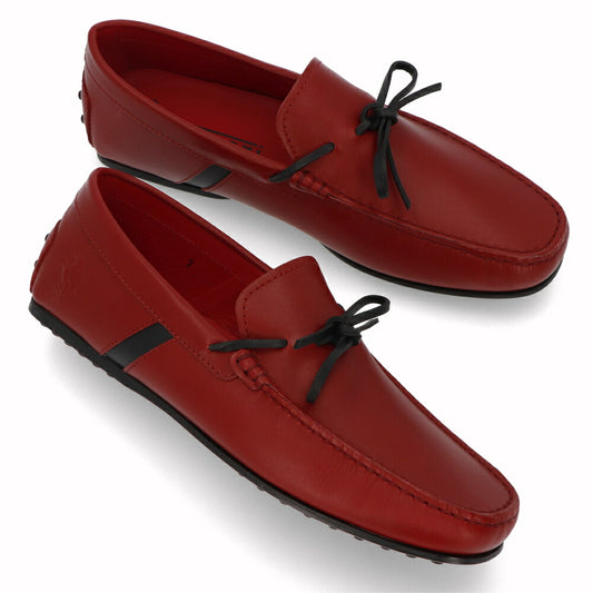 トッズ TOD'S シューズ レザーシューズ メンズ CITY GOMMINO CAV ALLINO 3D BRK レッド レザー ゴンミーニ ドライビングシューズ モカシン フェラーリ ロゴ リボン ブラック XRM0LR0X250BRK 058U