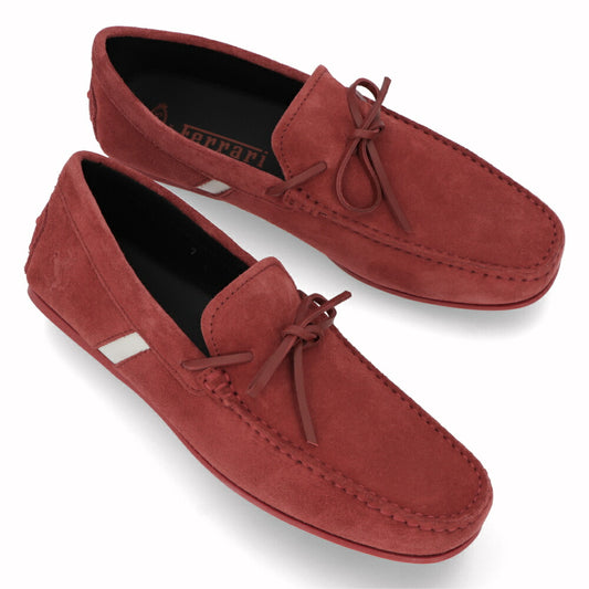 トッズ TOD'S シューズ レザーシューズ メンズ CITY GOMMINO CAV ALLINO 3D RQ2 レッド×ホワイト スエード ゴンミーニ ドライビングシューズ モカシン フェラーリ ロゴ リボン XRM0LR0X250RQ2 01OF