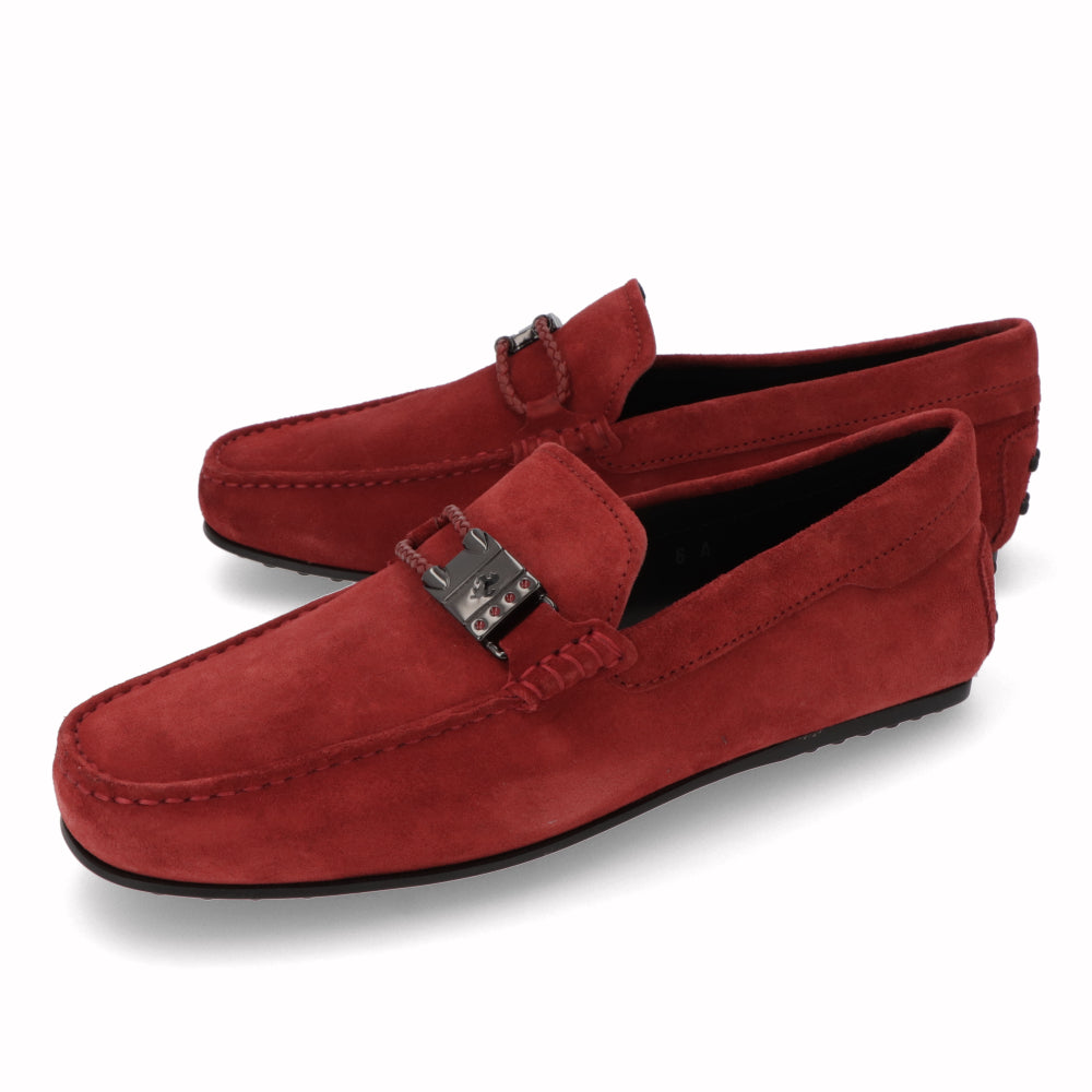 トッズ TOD'S シューズ レザーシューズ メンズ レッド スエード ゴンミーニ モカシン ドライビングシューズ フェラーリ Ferrari ロゴ