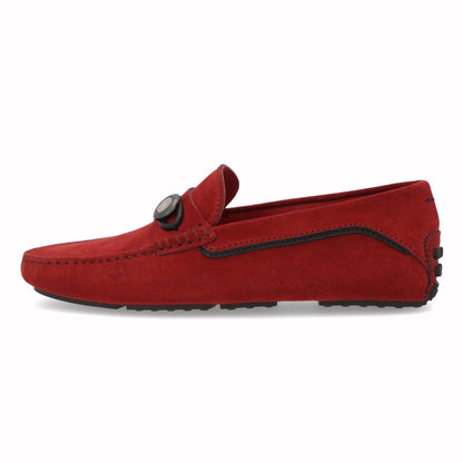 トッズ TOD'S シューズ レザーシューズ メンズ レッド スエード ゴンミーニ モカシン ドライビングシューズ フェラーリ Ferrari ロゴ