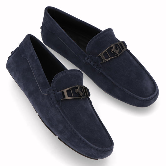 トッズ TOD'S シューズ レザーシューズ メンズ ブルー スエード ゴンミーニ モカシン ドライビングシューズ フェラーリ Ferrari ロゴ